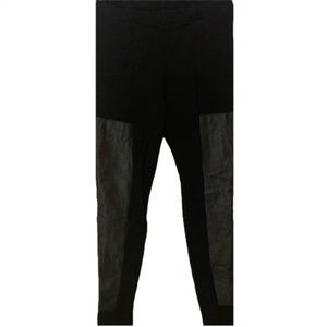 H&M Black Leggings With Leather Panels